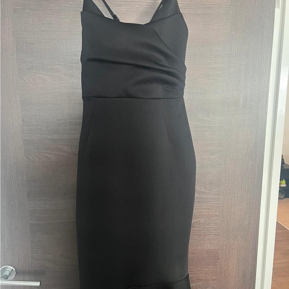 ASOS Black Sheath Midi Dress Spaghetti Strap